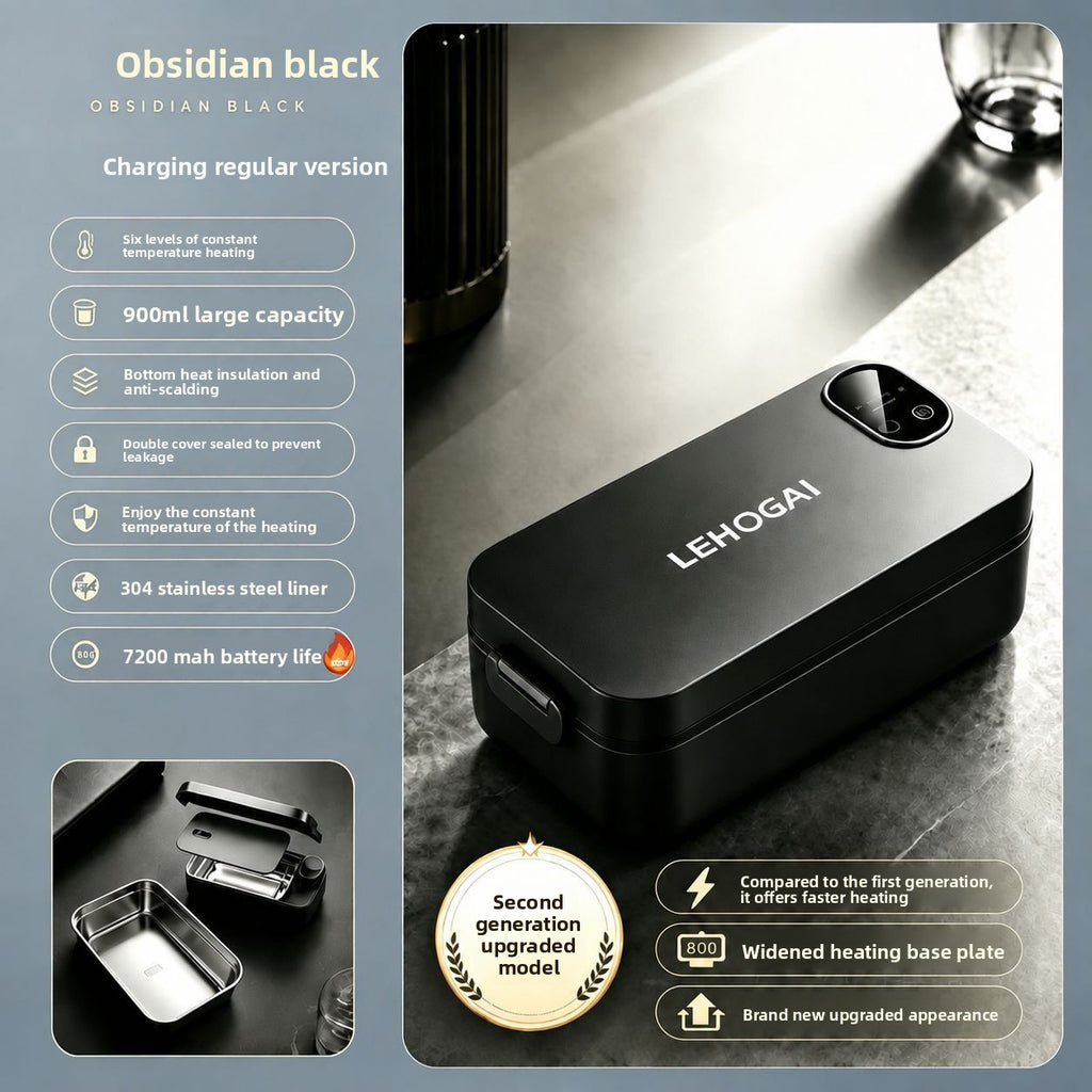 Water-Free Heating Lunch Box, USB Charging Portable Insulated Lunch Box