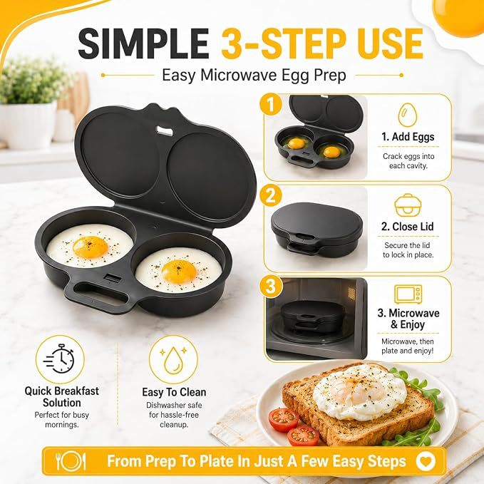 Double Chamber Microwave Egg Cooker