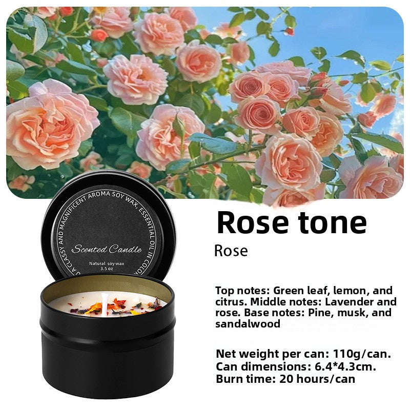 Dried flower crystal soy wax scented candle