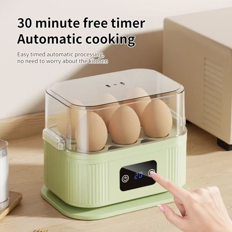 Automatic Egg Cooker Egg Boiler Egg Steamer Kitchen Appliance Timer Egg Cooker - Mint green - Size 01