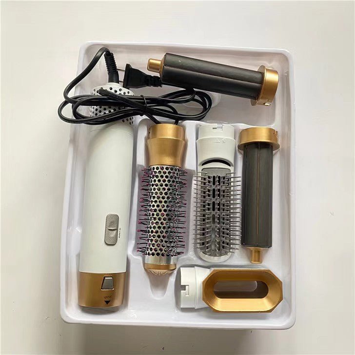 Five-in-one hot blowing comb automatic ironing coil straightening plate hair suction stick - Neednest