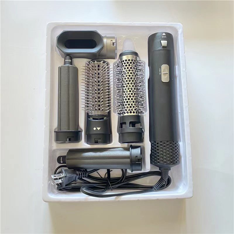 Five-in-one hot blowing comb automatic ironing coil straightening plate hair suction stick - Neednest