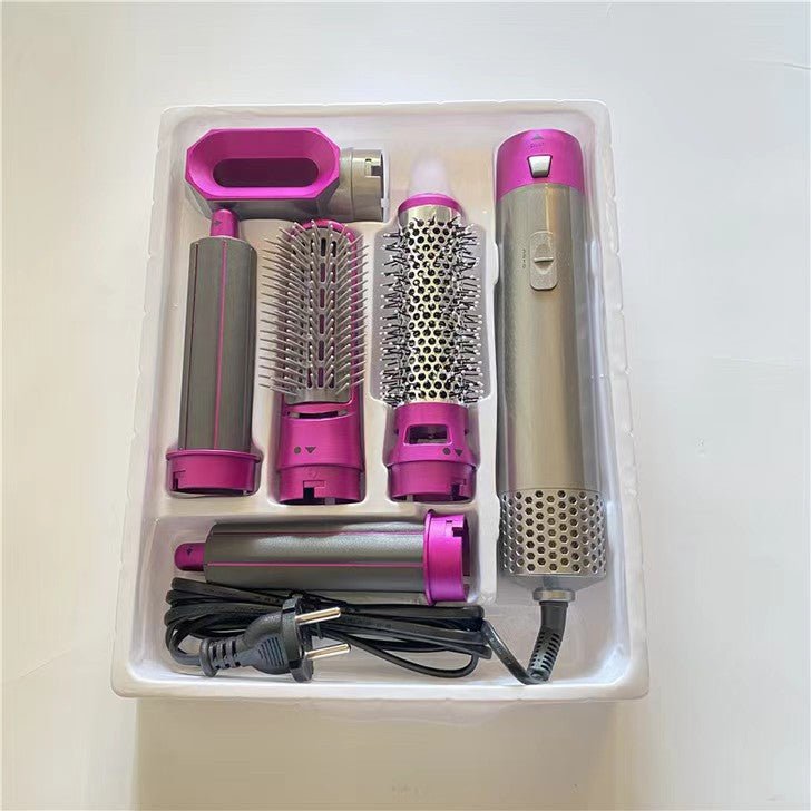 Five-in-one hot blowing comb automatic ironing coil straightening plate hair suction stick - Neednest