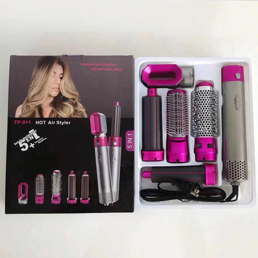 Five-in-one hot blowing comb automatic ironing coil straightening plate hair suction stick - Neednest