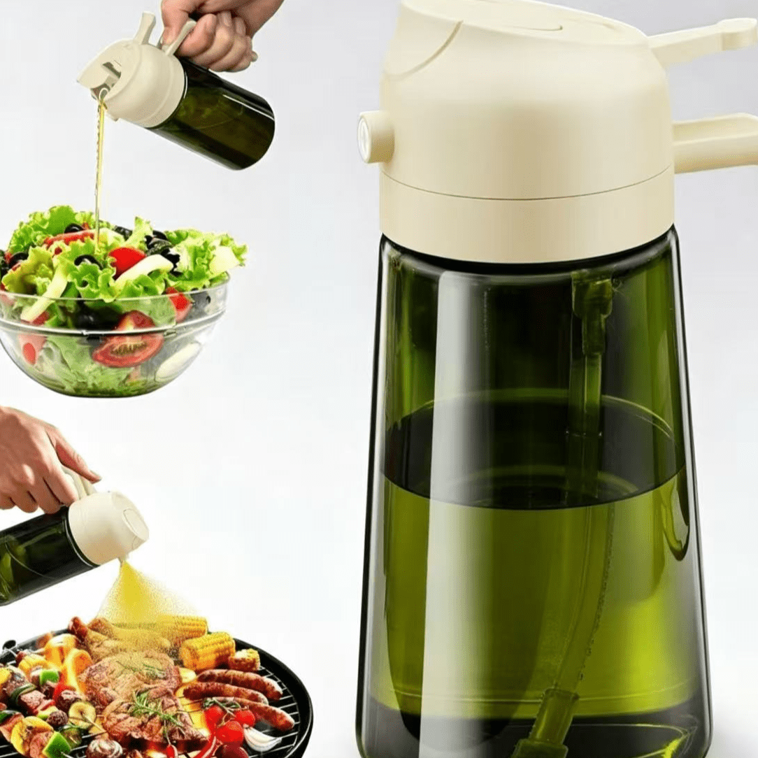 Glass Oil Spray Bottle with Dual Function - Neednest
