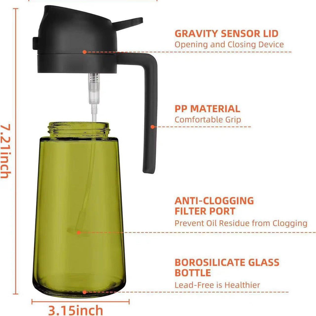Glass Oil Spray Bottle with Dual Function - Neednest