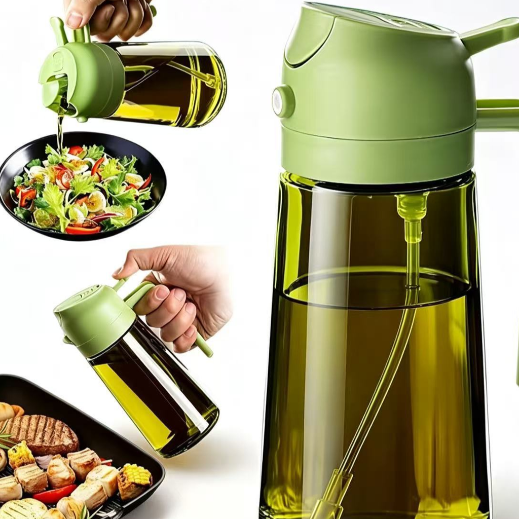 Glass Oil Spray Bottle with Dual Function - Neednest