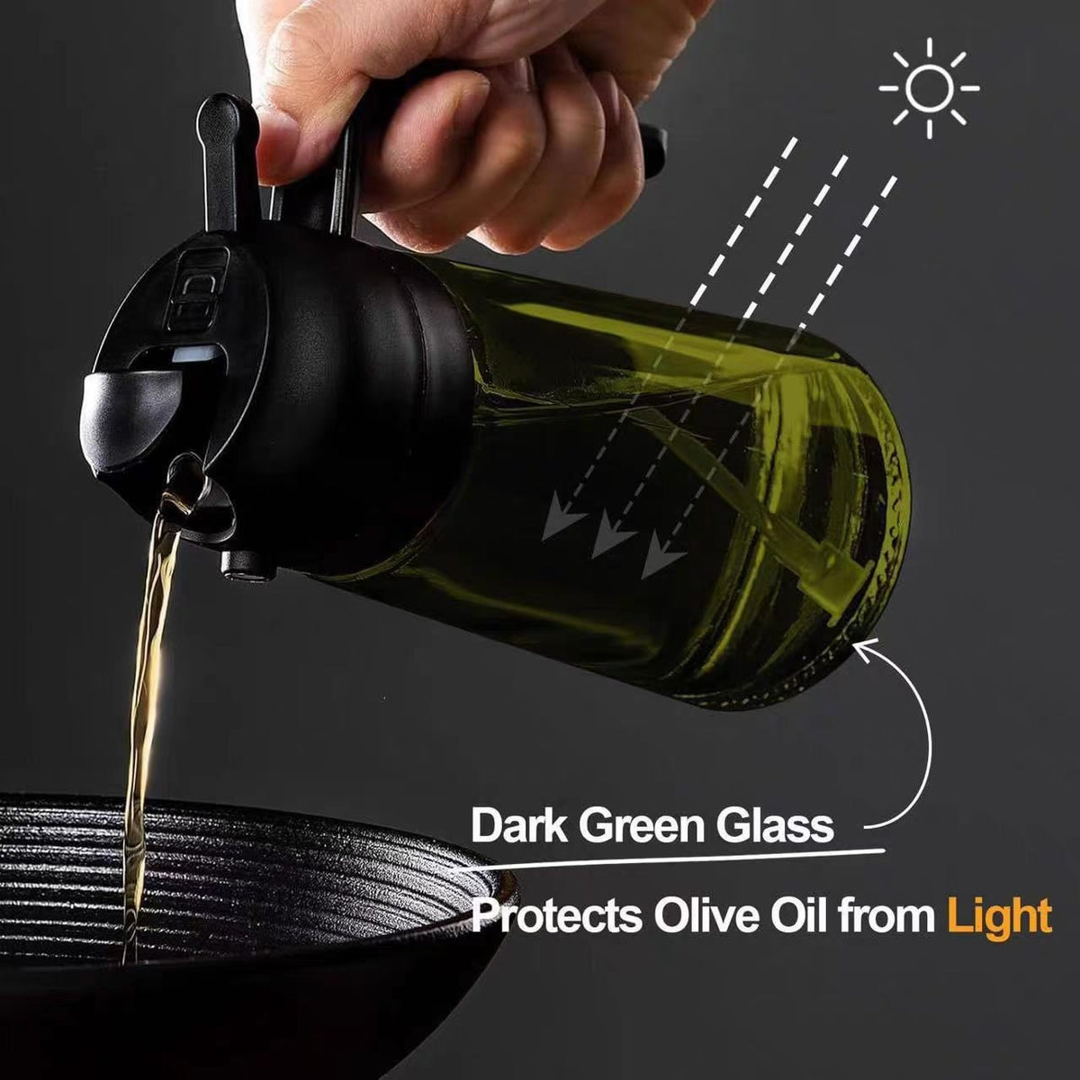 Glass Oil Spray Bottle with Dual Function - Neednest