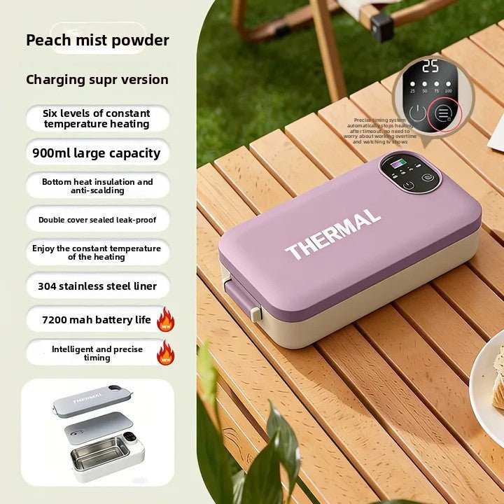 Water-Free Heating Lunch Box, USB Charging Portable Insulated Lunch Box - Neednest