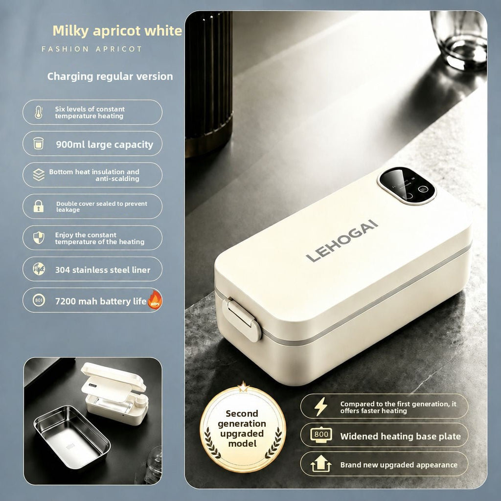 Water-Free Heating Lunch Box, USB Charging Portable Insulated Lunch Box - Neednest